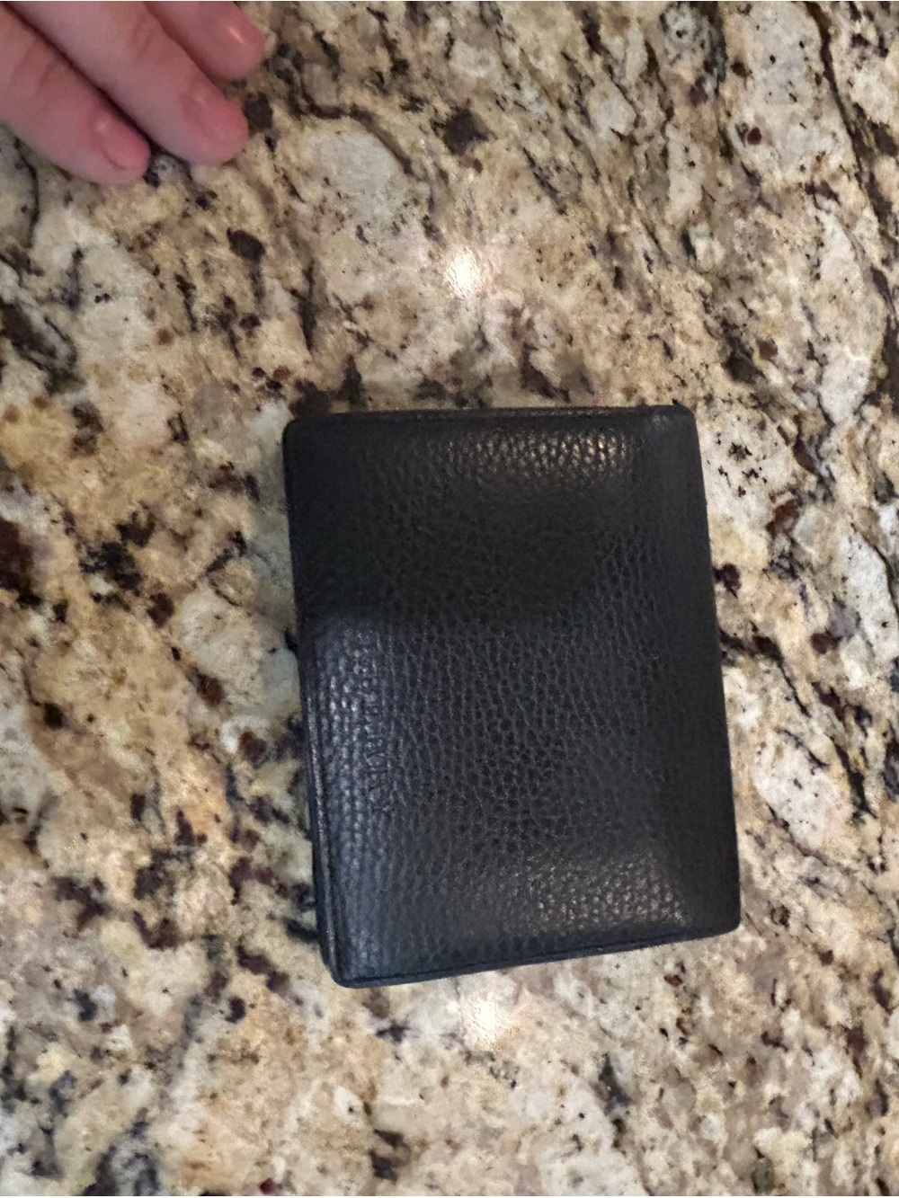 Burberry Men's Black Pebbled Leather Bifold Wallet